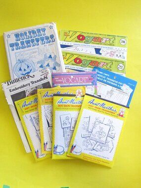 Hot Iron Transfer Embroidery Pattern Lot of 10